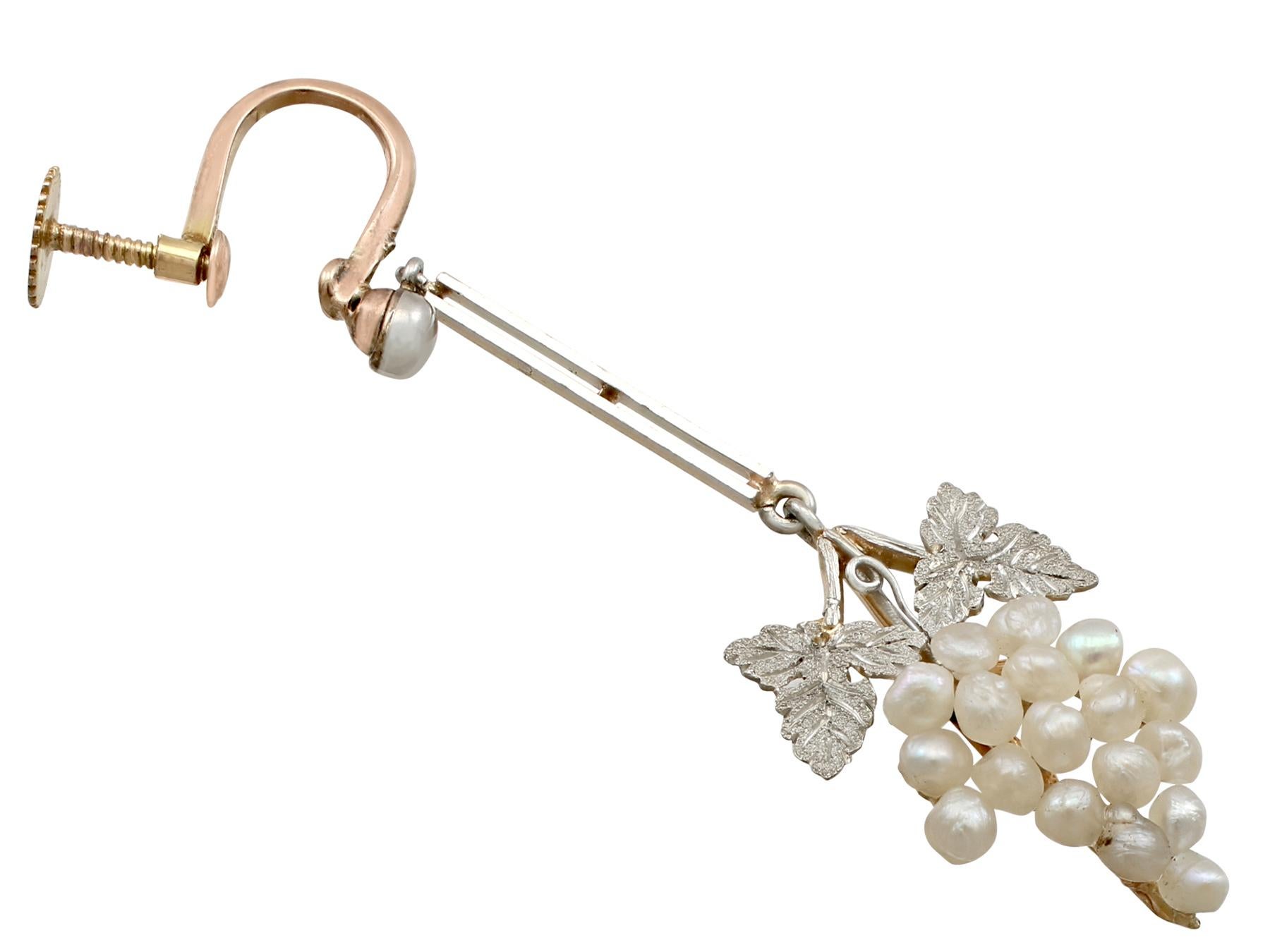 antique drop pearl earrings