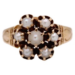 An idyllic Victorian ring featuring a cluster of natural Pearls circa 1818
