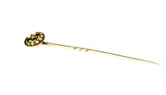 Victorian Natural Pearl and Diamond Crescent Moon and Star Stick/Tie Pin