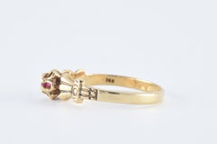 Antique Victorian Natural Red Ruby and 14K Yellow Gold Ring
