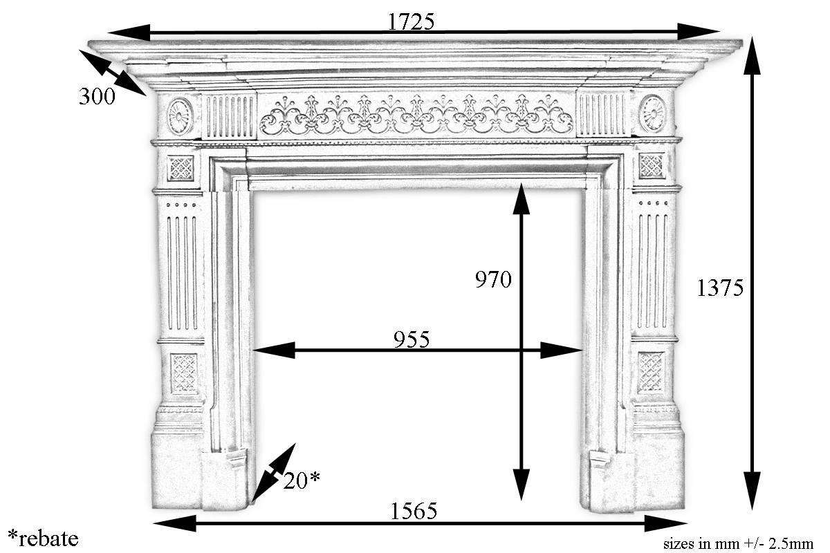 neo classical style cast iron fireplace