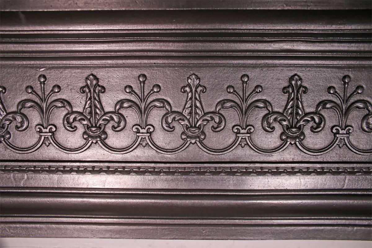 19th Century Antique Victorian Neoclassical Cast Iron Fireplace Surround