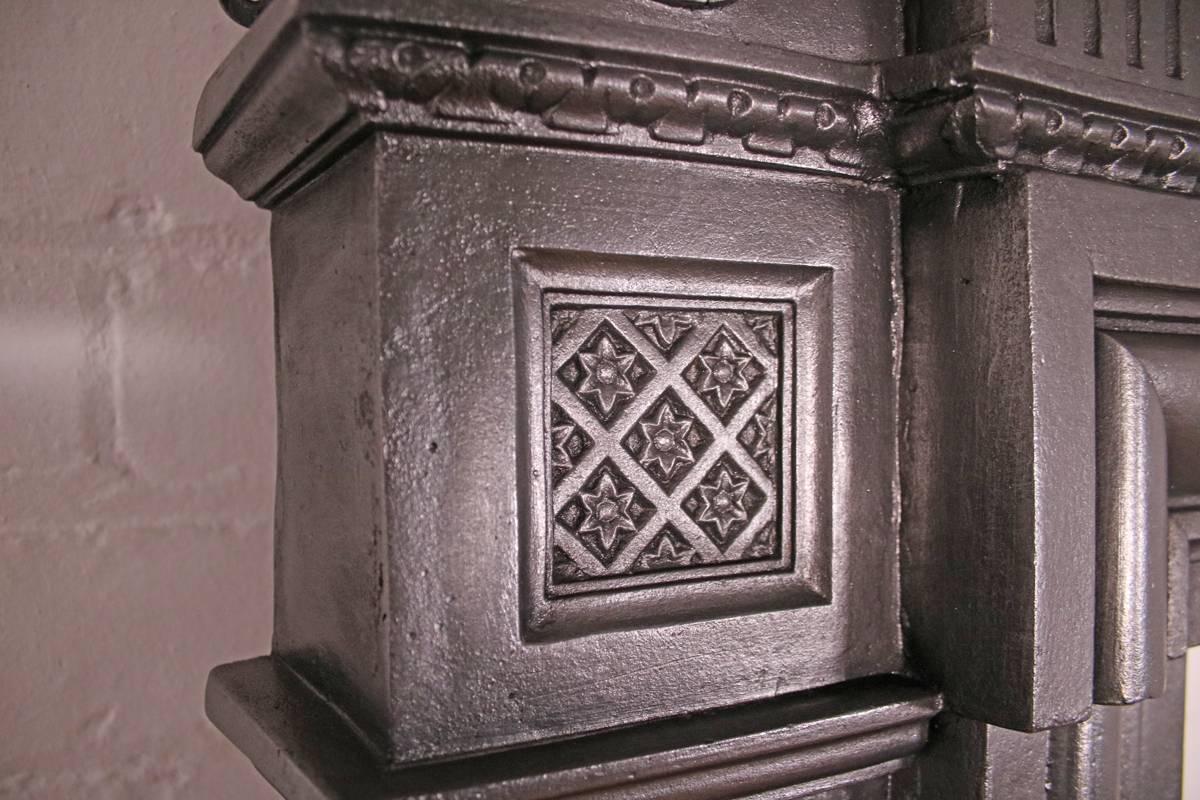 Antique Victorian Neoclassical Cast Iron Fireplace Surround 1