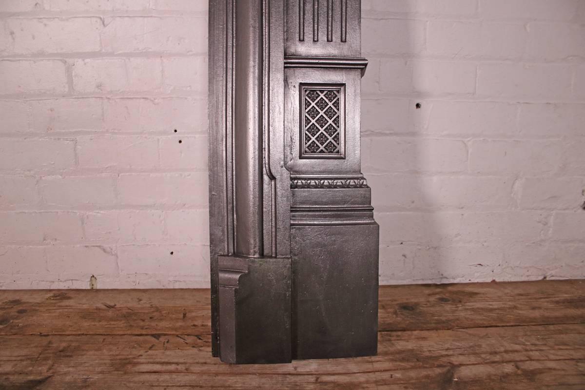 Antique Victorian Neoclassical Cast Iron Fireplace Surround 2