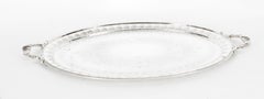 Victorian Neoclassical Oval Silver Plated Tray William Hutton, 19th Century