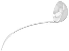 Antique Victorian Newcastle Sterling Silver Fiddle Pattern Soup Ladle