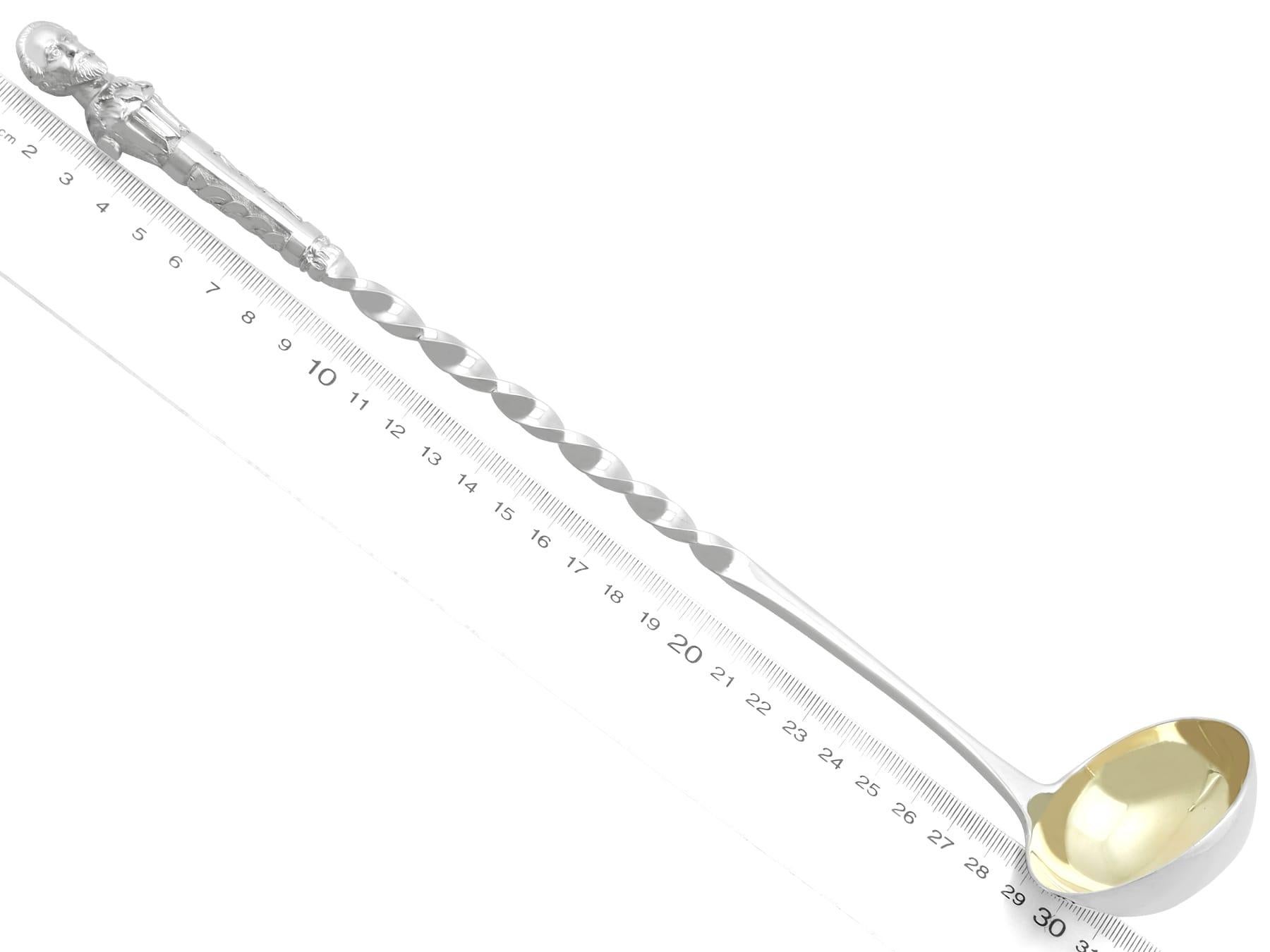 Antique Victorian Newcastle Sterling Silver Punch Ladle (1882) For Sale 2