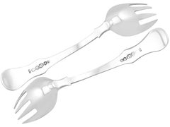 Antique Victorian Newcastle Sterling Silver Runcible Spoons