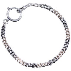 Antique Victorian Niello Bracelet Silver Gold, circa 1900