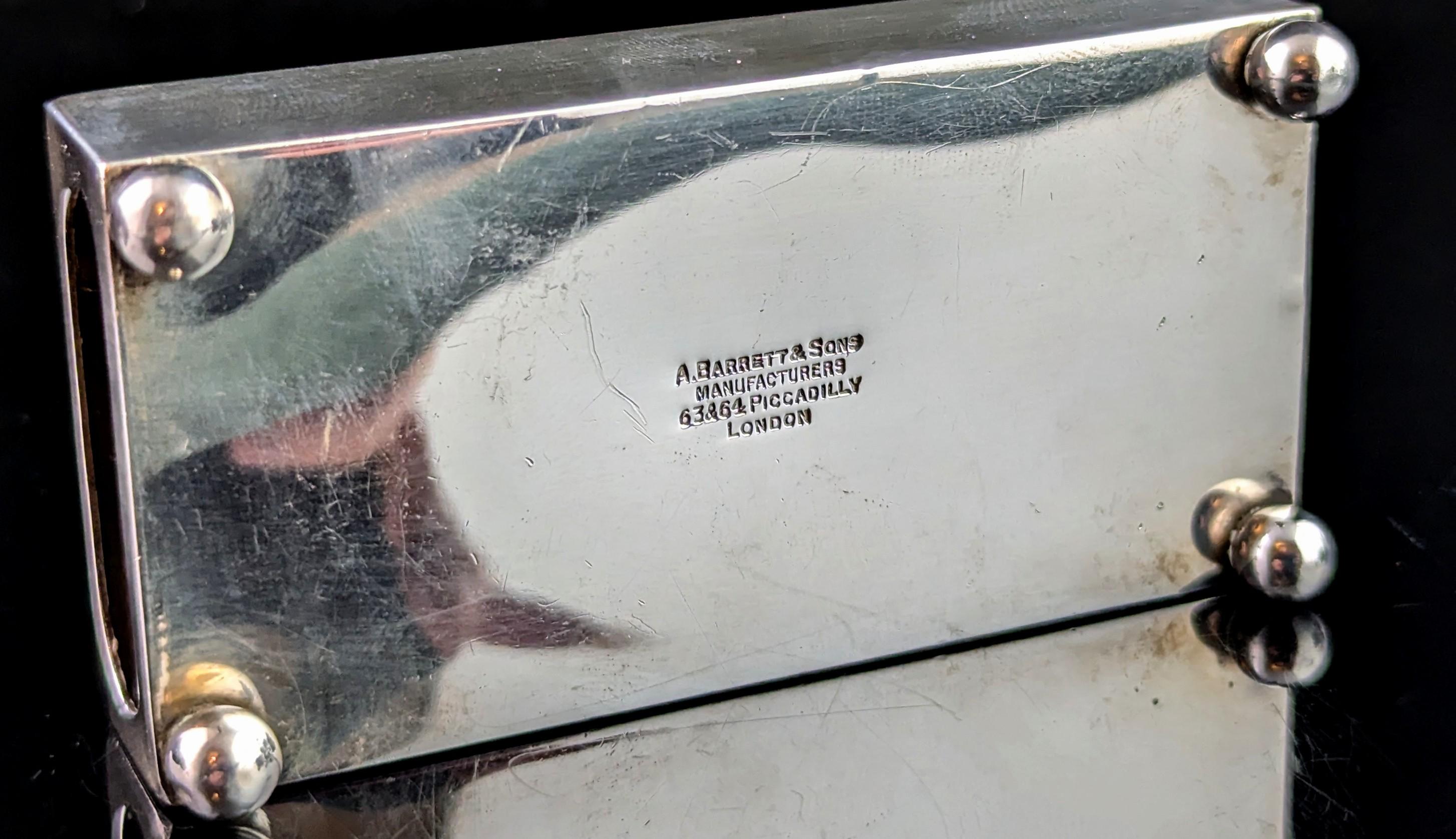 Antique Victorian novelty silver matchbook cover, chamberstick, match safe 4