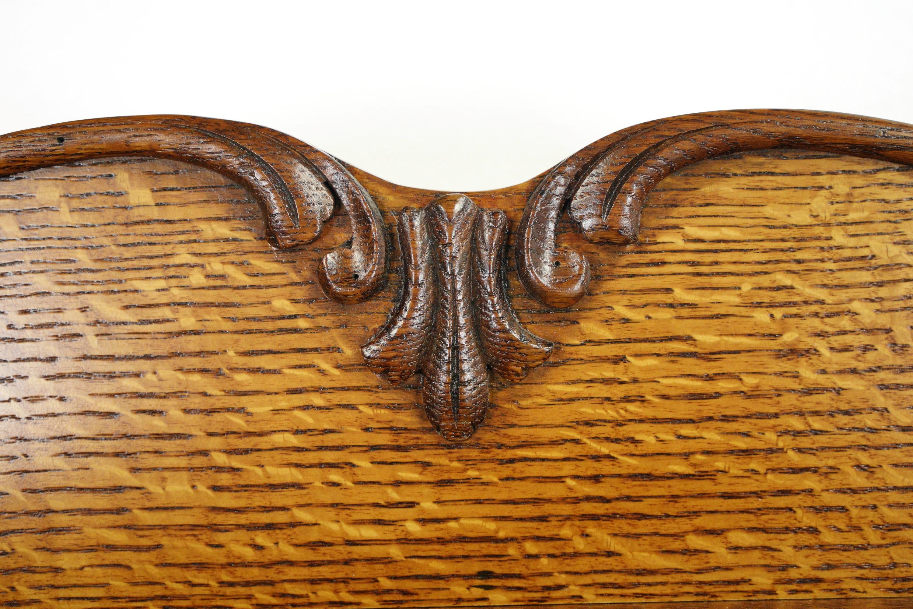 American Antique Victorian Oak 6 Drawer High Boy Dresser w Casters