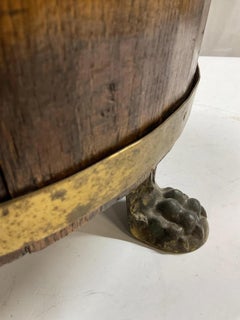 Antique Victorian Oak and brass banded Log Bucket or Jardiniere