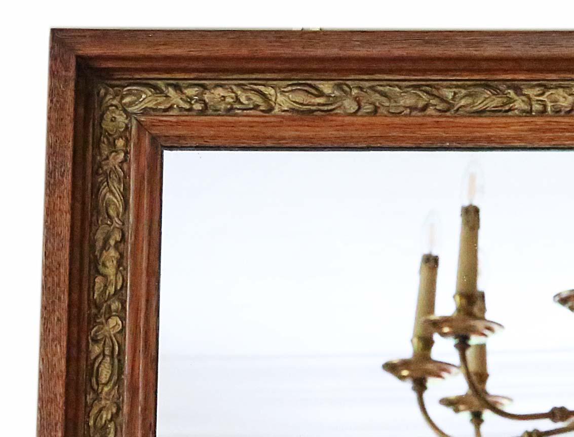 Antique Victorian Oak and Gilt Overmantle or Wall Mirror, circa 1900 In Good Condition In Wisbech, Cambridgeshire