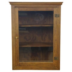 Antique Victorian Oak Apothecary Medicine Curio Display Cabinet Cupboard 23"