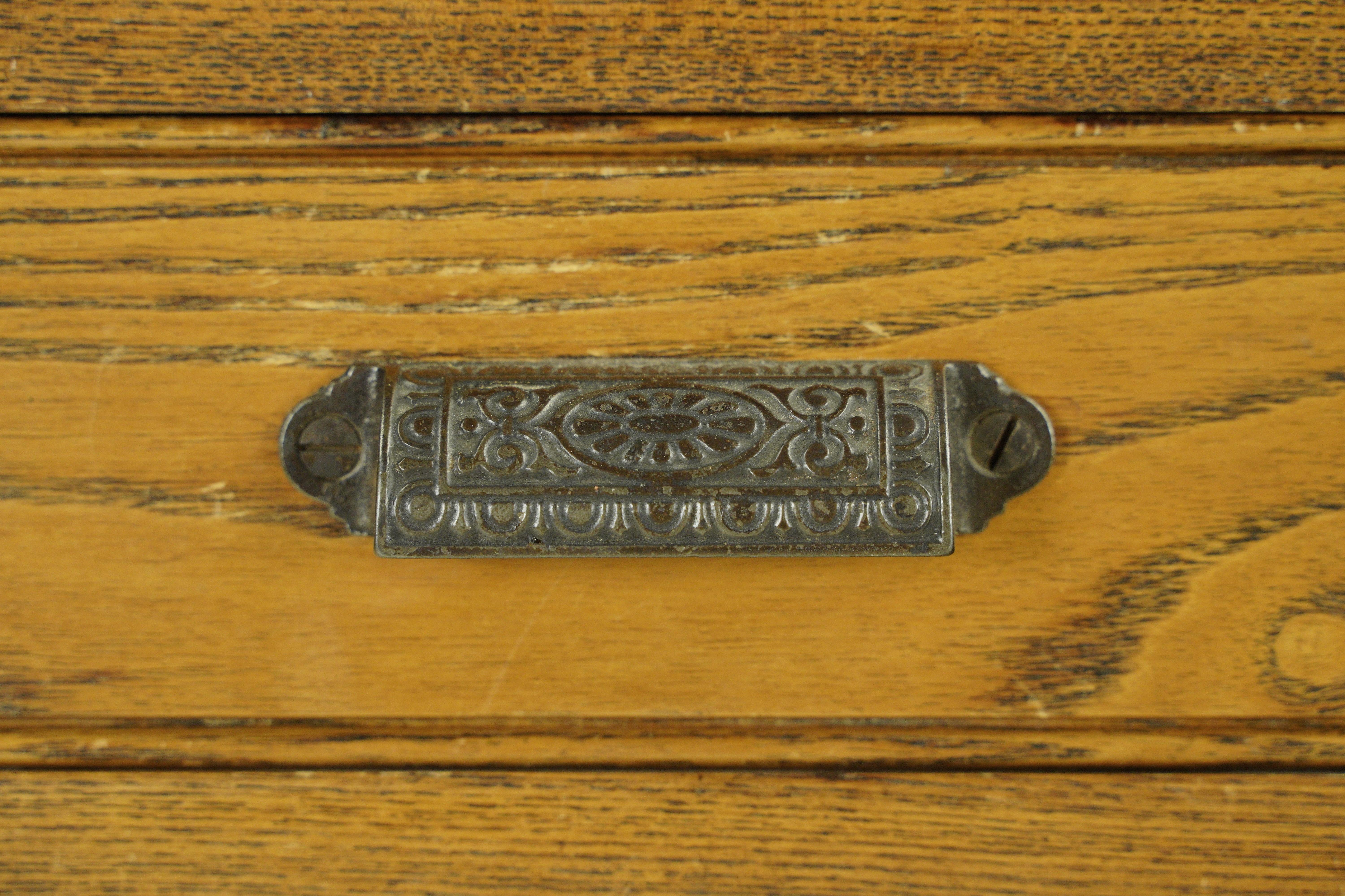 Antike viktorianische Eiche Architekten Flachablage Schrank 10 Schublade (Viktorianisch)