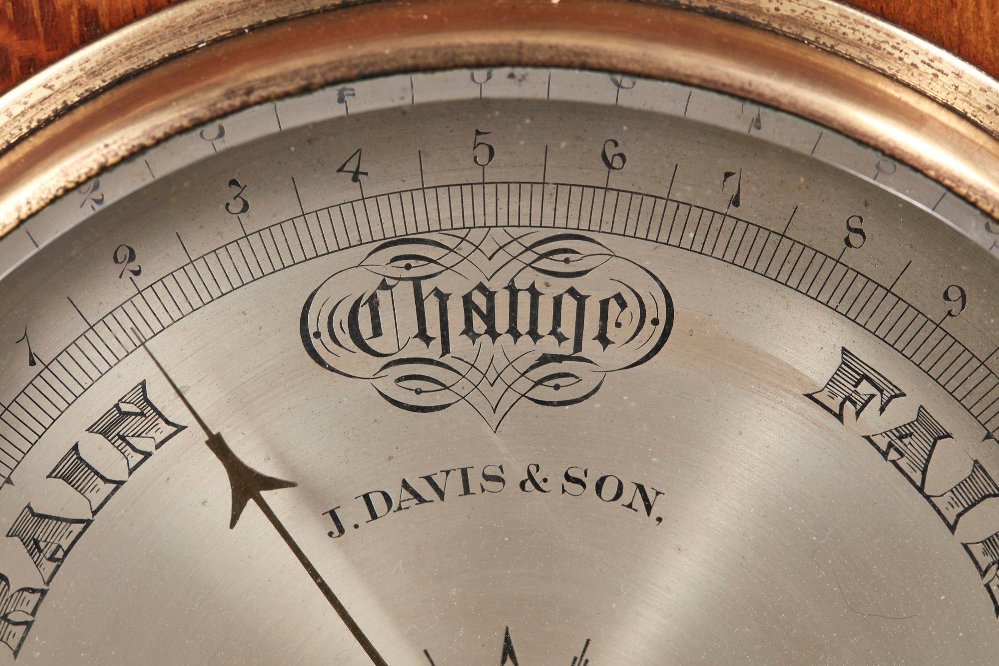 Antique Victorian Oak Banjo Barometer For Sale 2