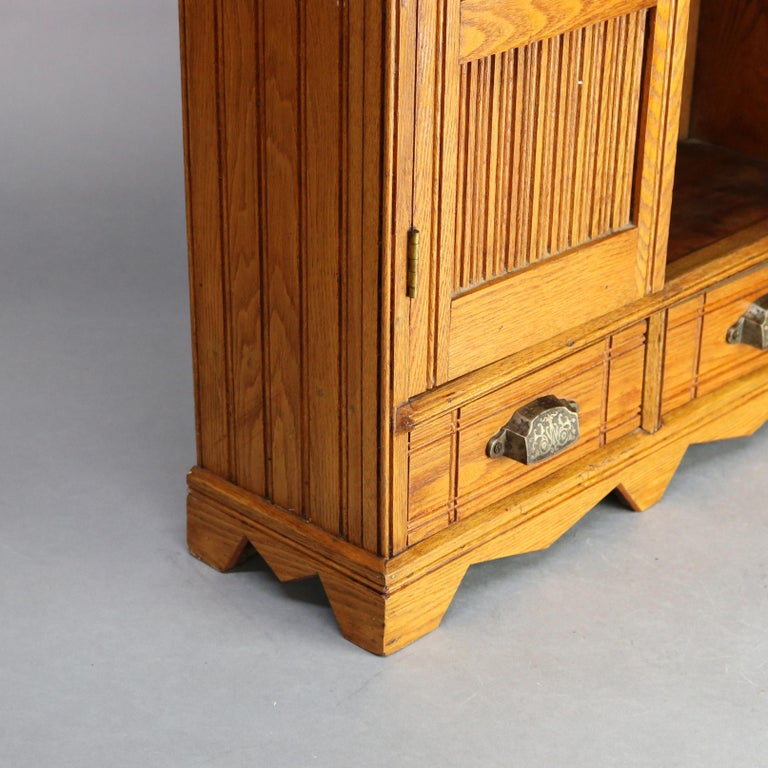 Antique Victorian Oak Bead Board Medicine Wall circa 1900 at 1stDibs