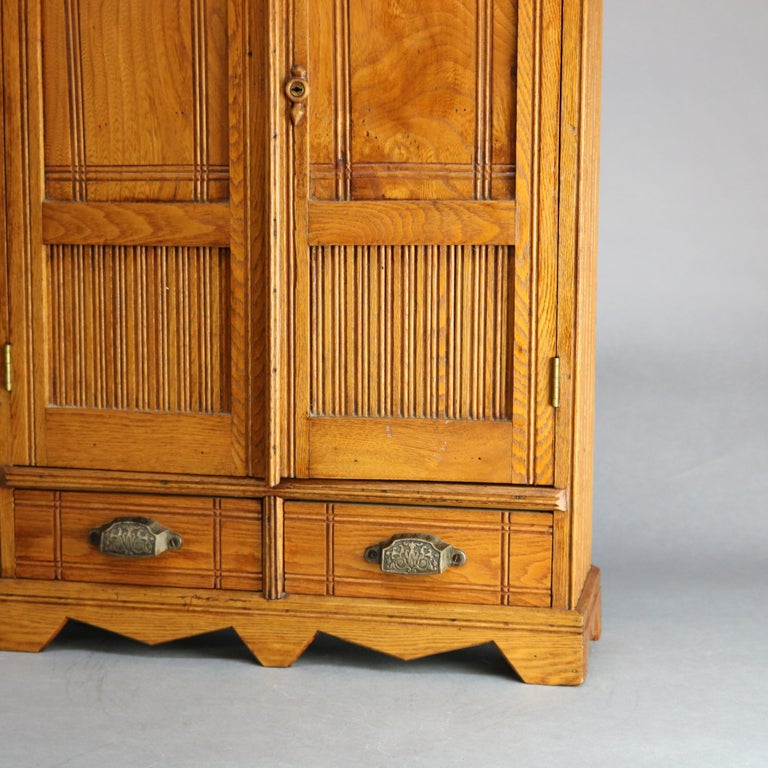 Antique Victorian Oak Bead Board Medicine Wall circa 1900 at 1stDibs