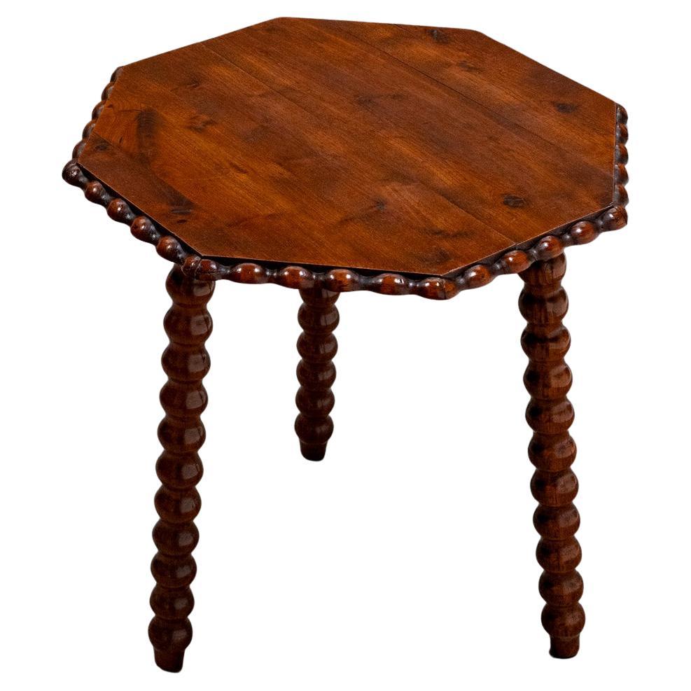 Antico tavolino vittoriano a treppiede in Oak, XIX secolo