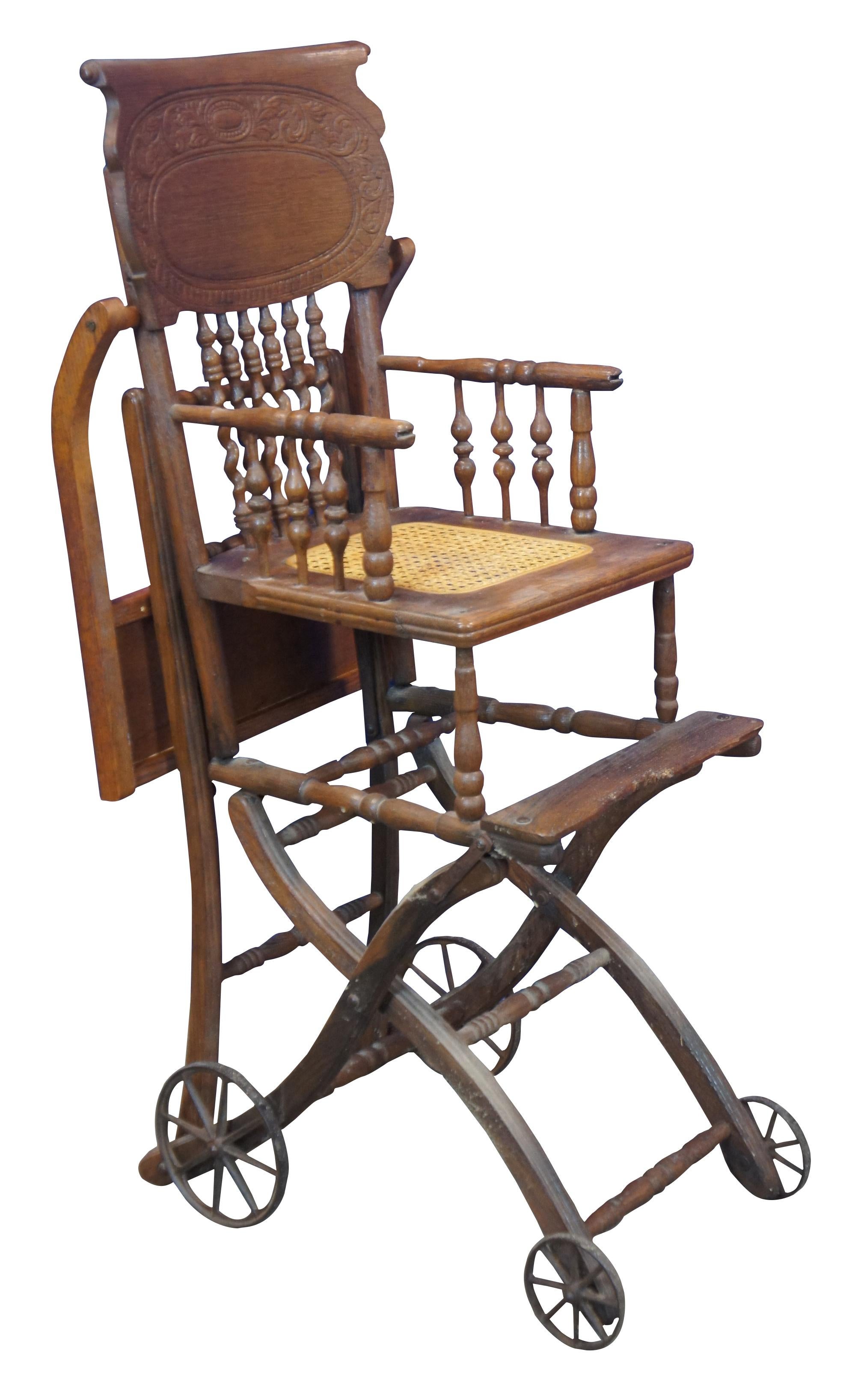 antique oak high chair