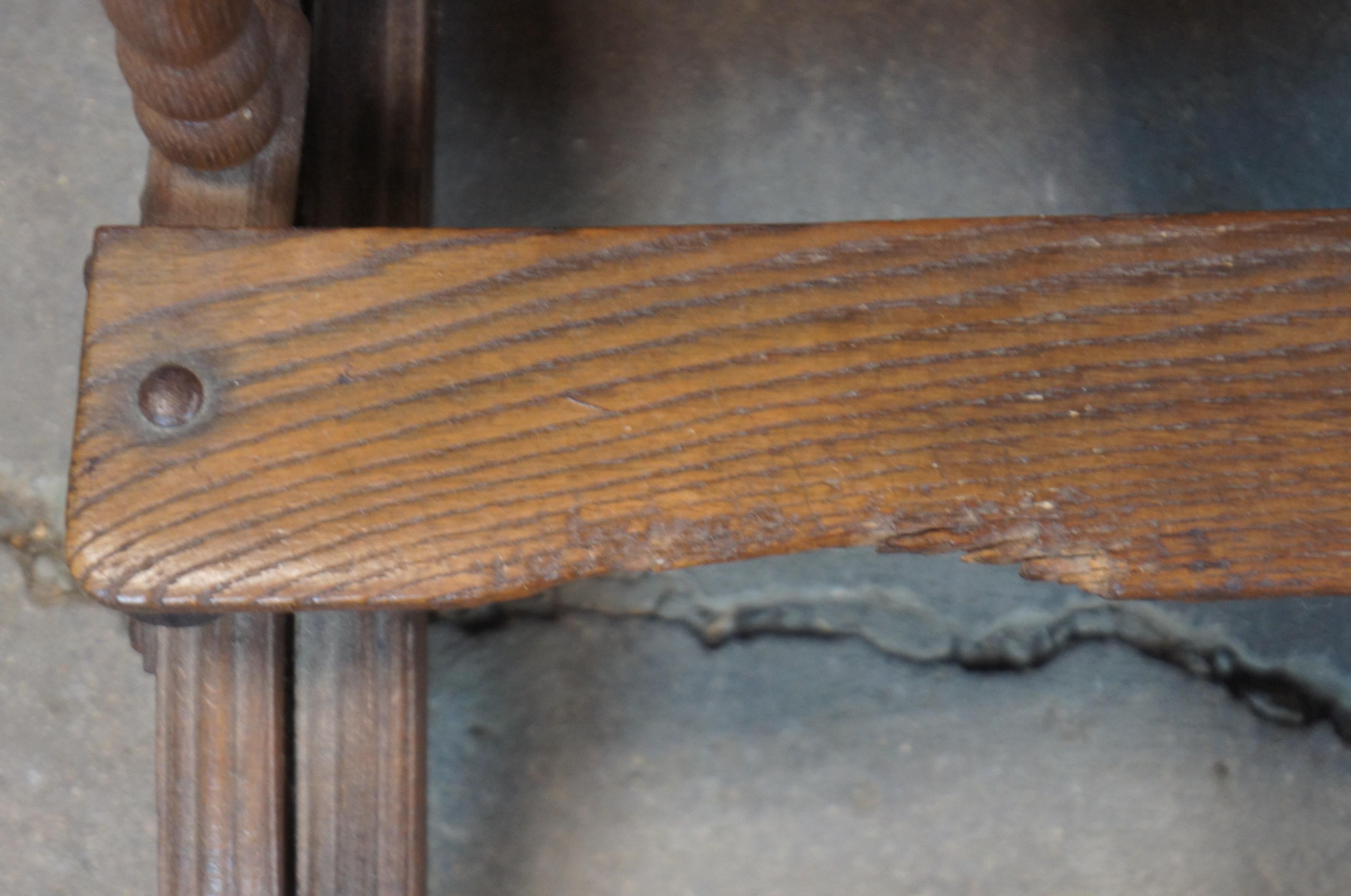 Antique Victorian Oak Caned Convertible Seat High Chair Stroller Carriage 2