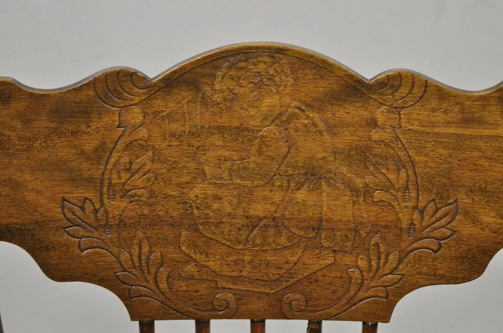 Unknown Antique Victorian Oak Convertible Pressed Back High Chair Baby Stroller For Sale