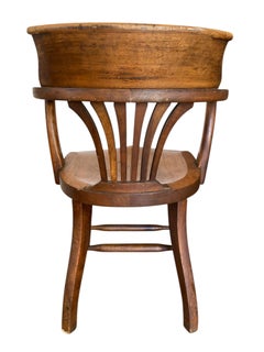 Antique Victorian Oak Desk Office or Side Chair 1890's Original Condition