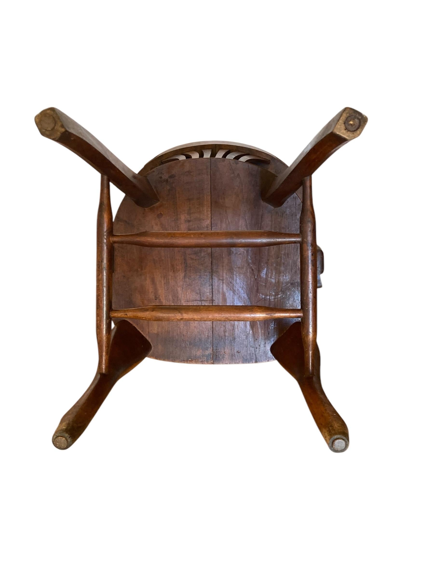 Antiker viktorianischer Eichenholz-Schreibtisch, Büro- oder Beistellstuhl, 1890er Jahre, Originalzustand (Viktorianisch) im Angebot