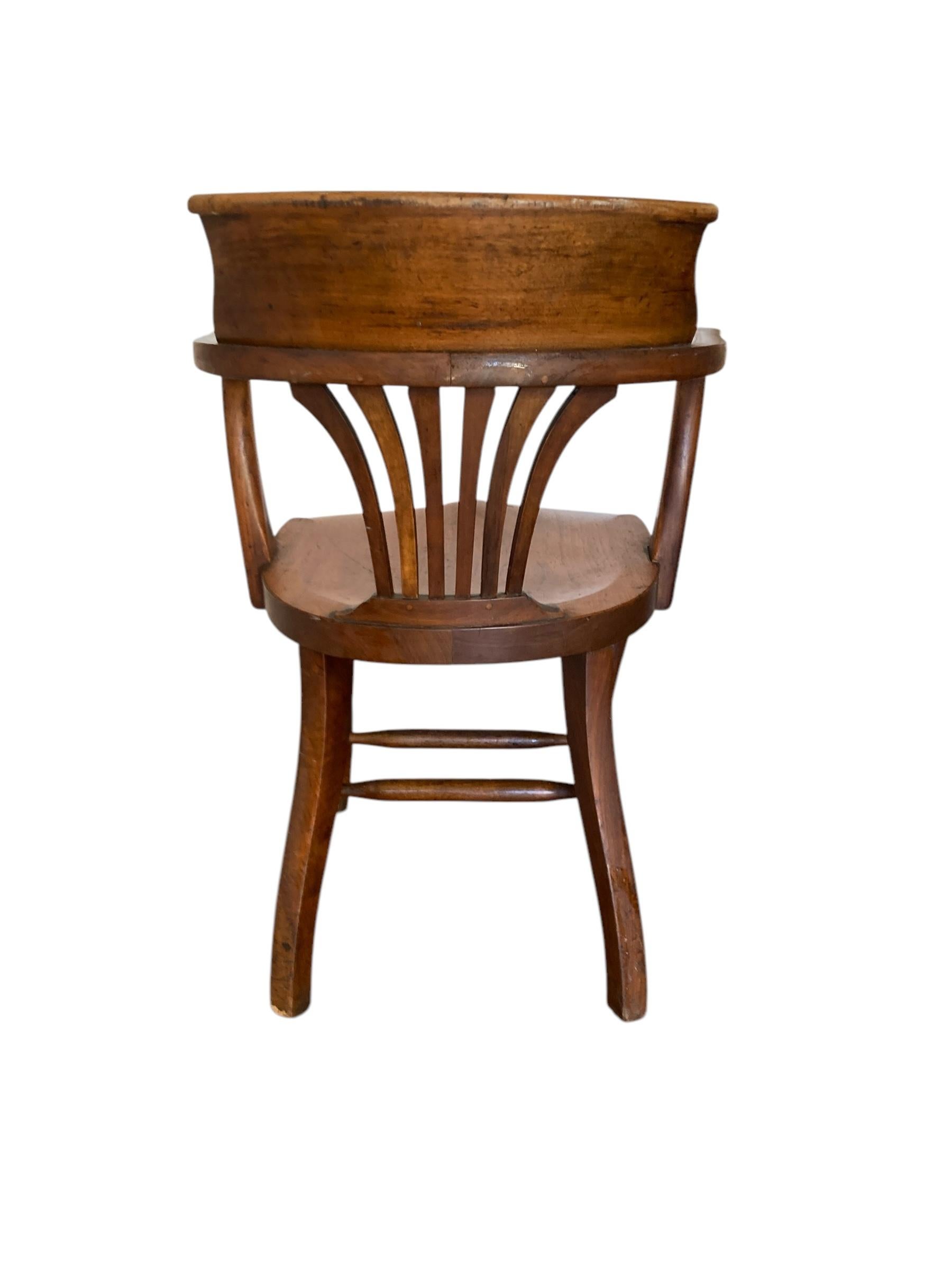 Antiker viktorianischer Eichenholz-Schreibtisch, Büro- oder Beistellstuhl, 1890er Jahre, Originalzustand (19. Jahrhundert) im Angebot