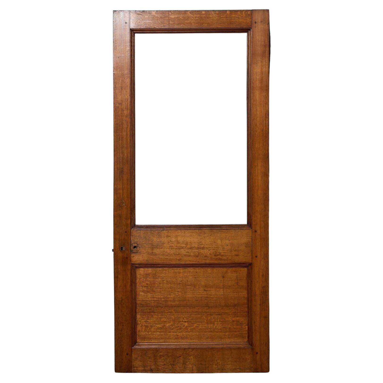 Antique Victorian Oak Door For Glazing