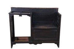 Antique Victorian Oak Hall Bench Seat Umbrella Cane Stick Stand 43"