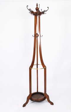 Antique Victorian Oak Hall Umbrella Coat Stand 19th Century