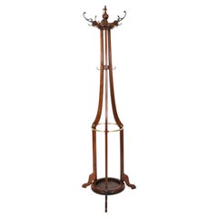Antique Victorian Oak Hall Umbrella Coat Stand 19th Century