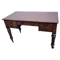 Antique Victorian Oak 
Mahogany Desk, Writing Table, English, Circa 1880