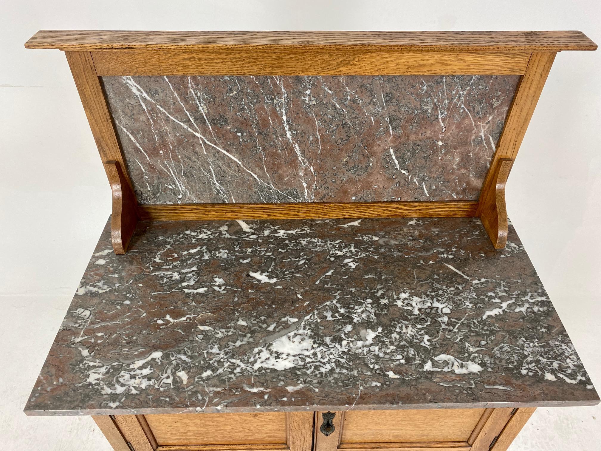 oak washstand with marble top
