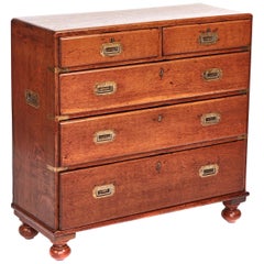 Antique Victorian Oak Military Chest