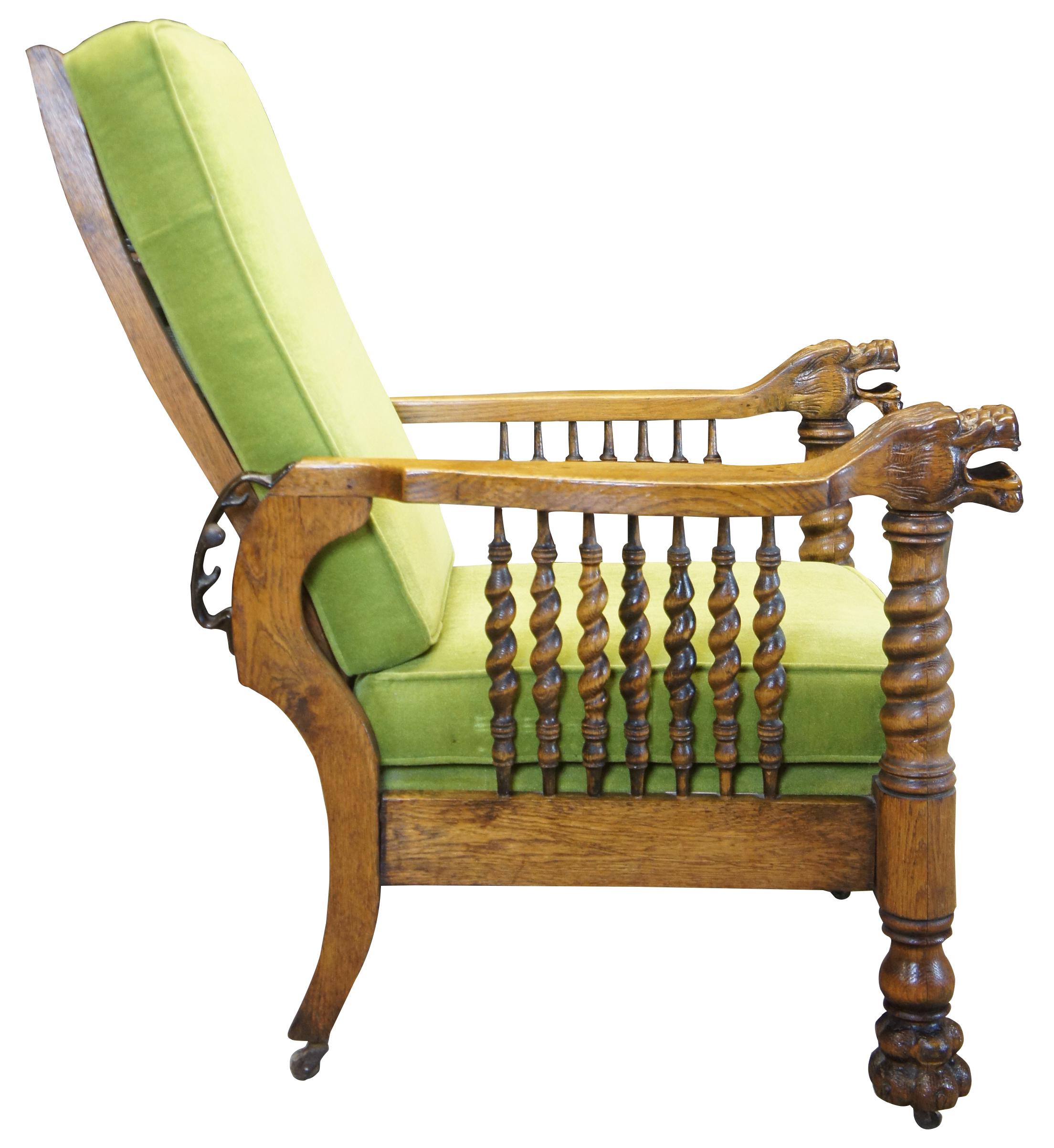 morris chair with lion head arms
