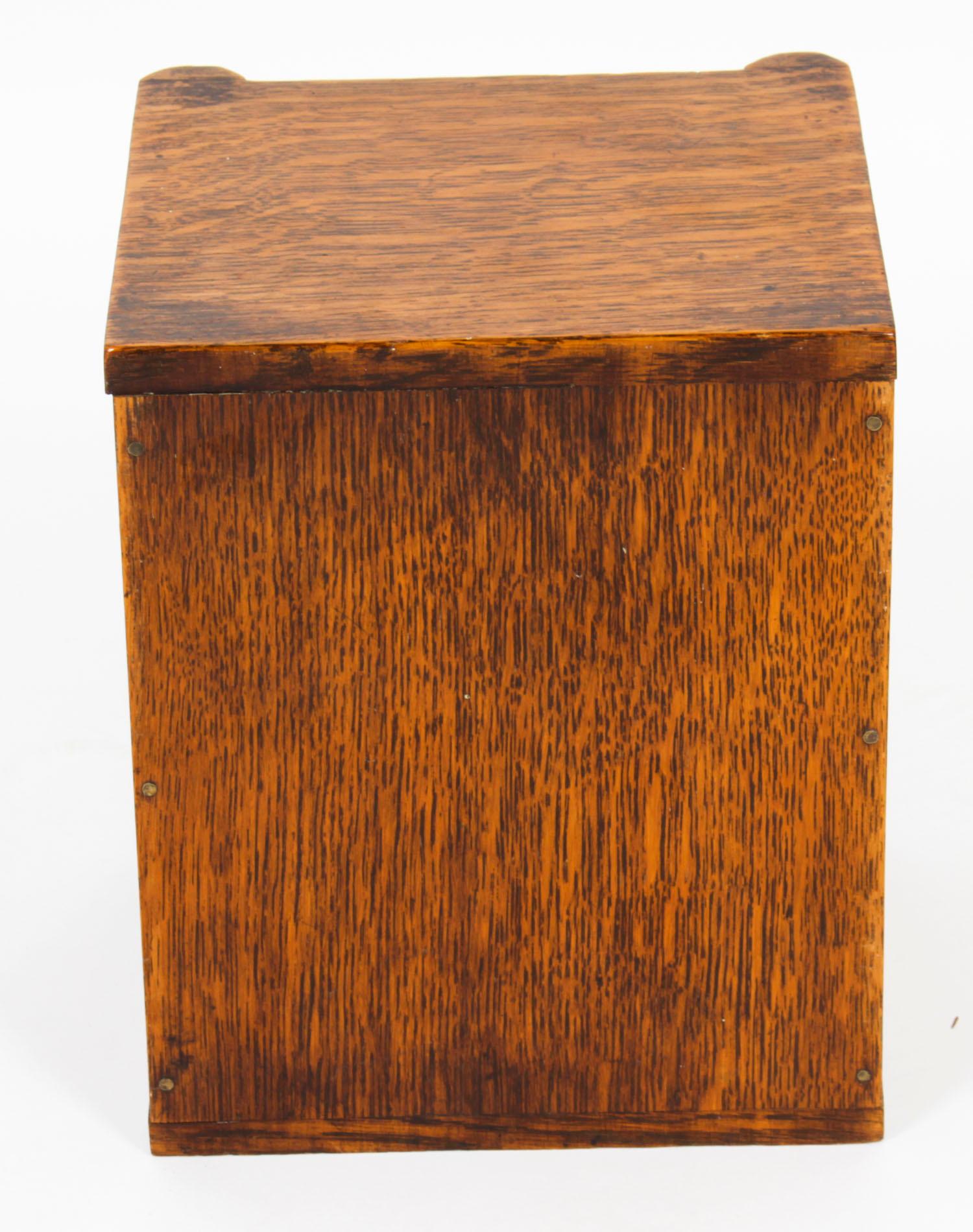 Antique Victorian Oak Novelty Cigar Humidor Box, 19th Century 3