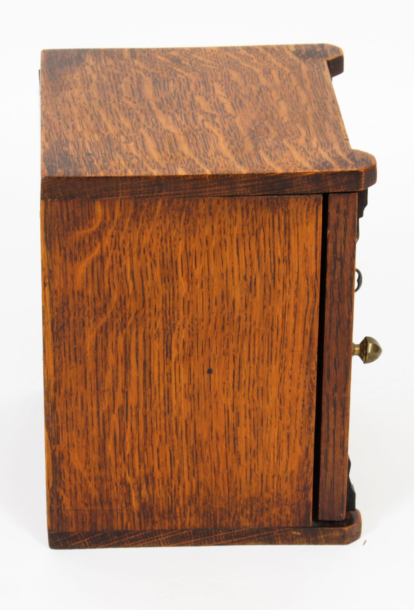 Antique Victorian Oak Novelty Cigar Humidor Box, 19th Century 4