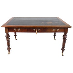 Antique Victorian Oak Partner’s Writing Table by James Shoolbred, London