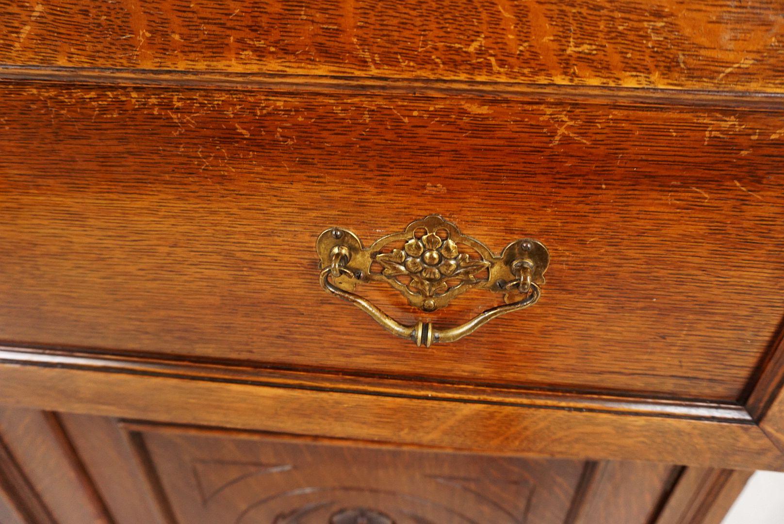 Antique Victorian Oak Secretaire Bookcase, Desk, Bookcase, Scotland 1890, B1817 1