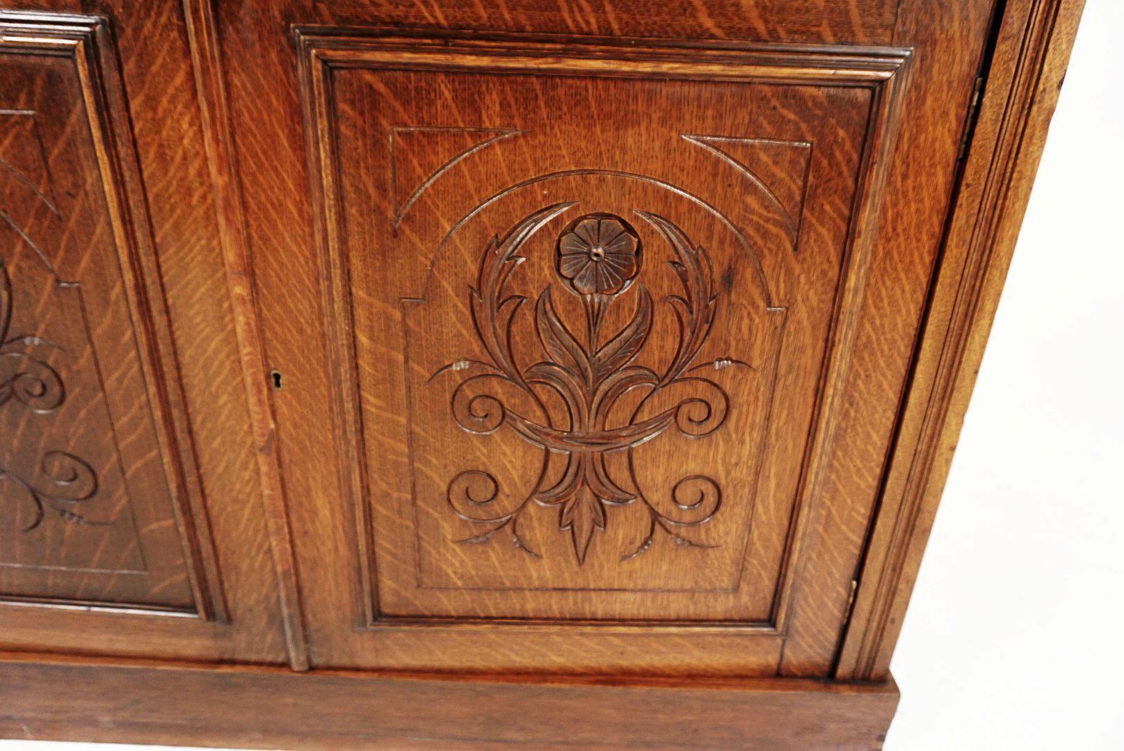 Antique Victorian Oak Secretaire Bookcase, Desk, Bookcase, Scotland 1890, B1817 2