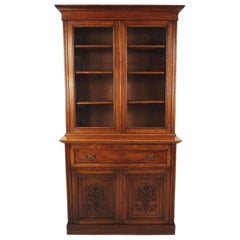 Antique Victorian Oak Secretaire Bookcase, Desk, Bookcase, Scotland 1890, B1817