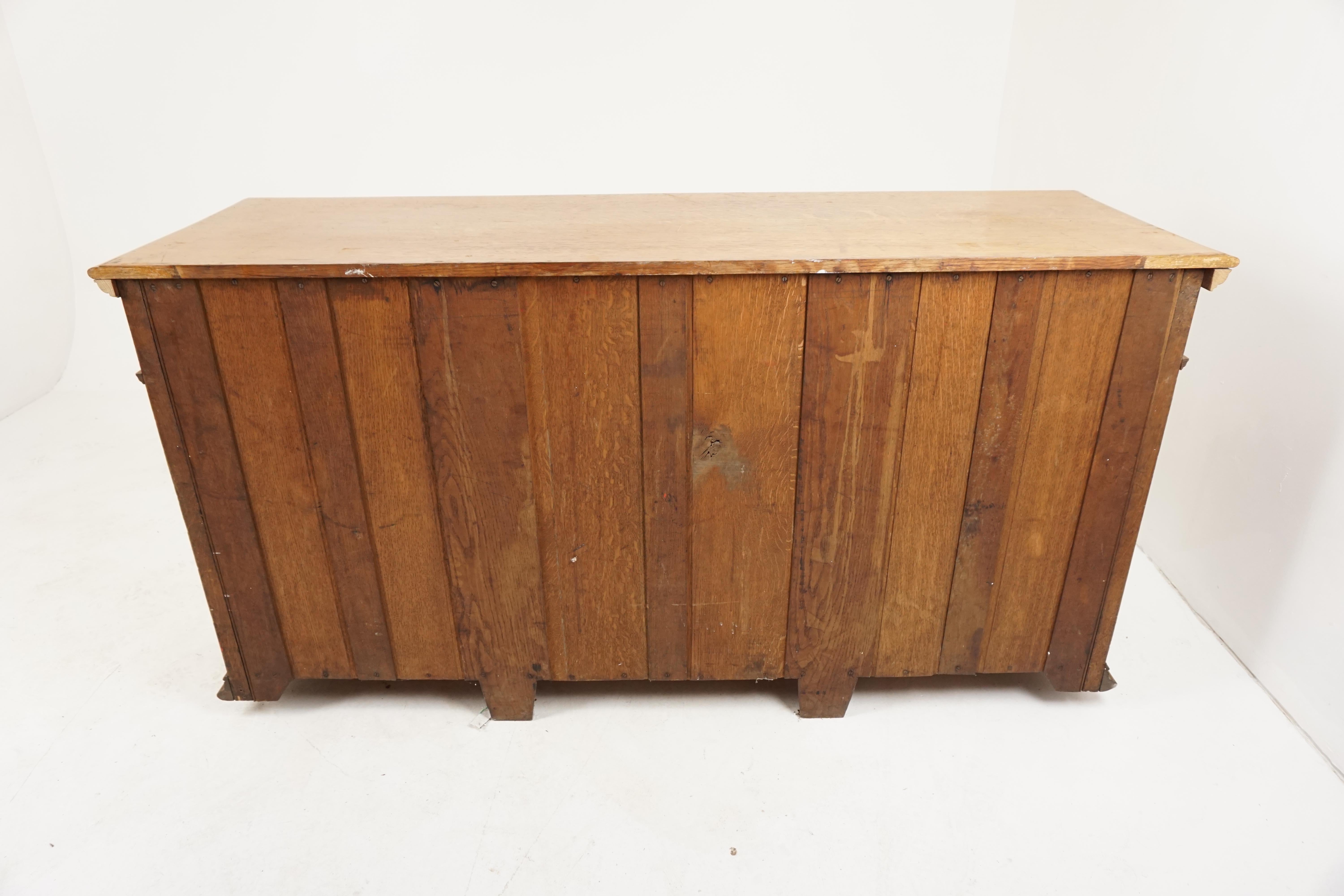 Antique Victorian Oak Sideboard, Buffet, Dresser, Base, Scotland 1890 1