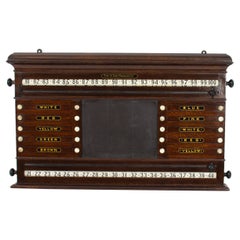 Antique Victorian Oak Snooker Score Board by Orme & Sons 19th C