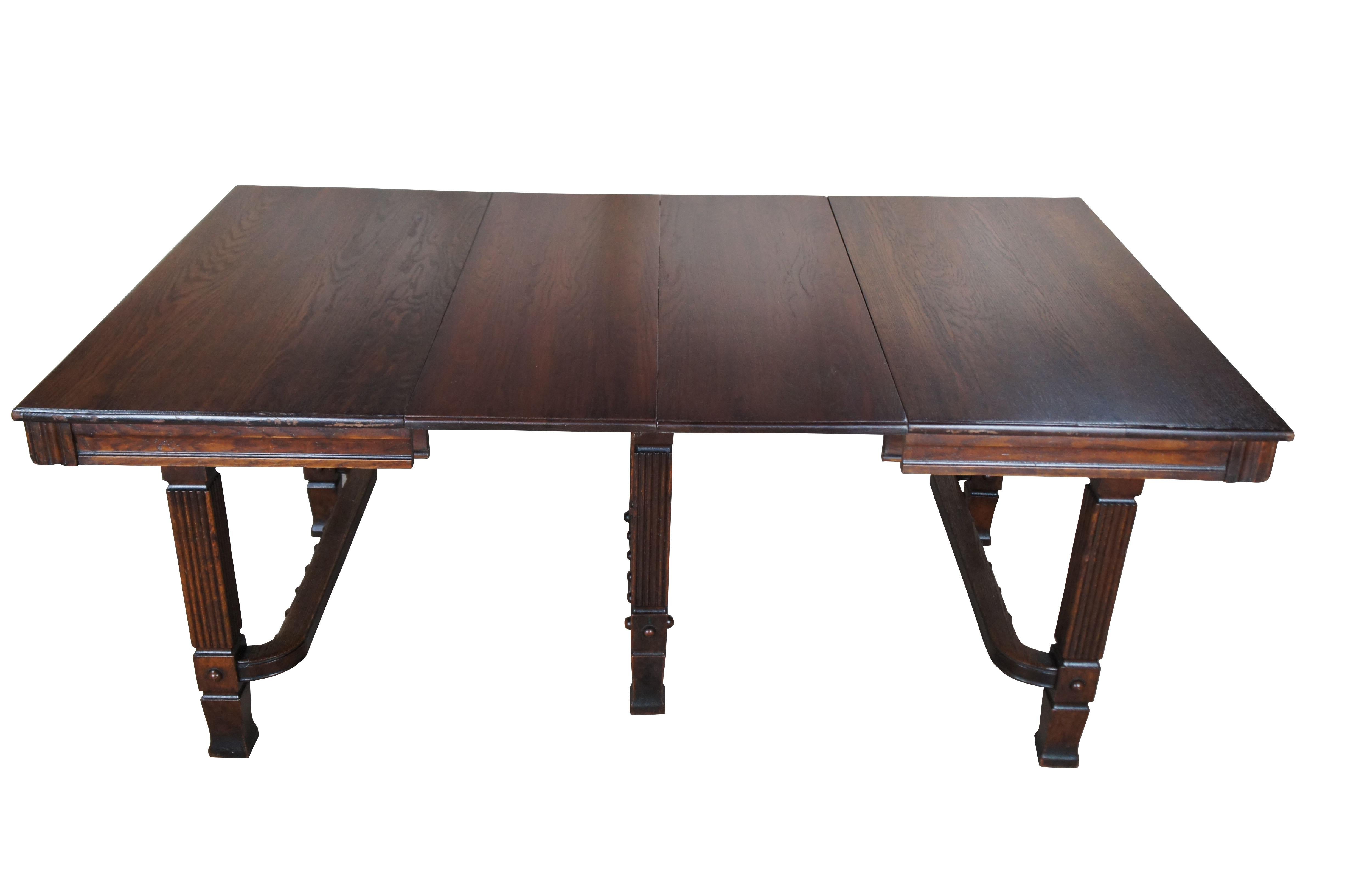 Antigua Mesa de Comedor Extensible Victoriana de Roble Cuadrada 72 Victoriano en venta