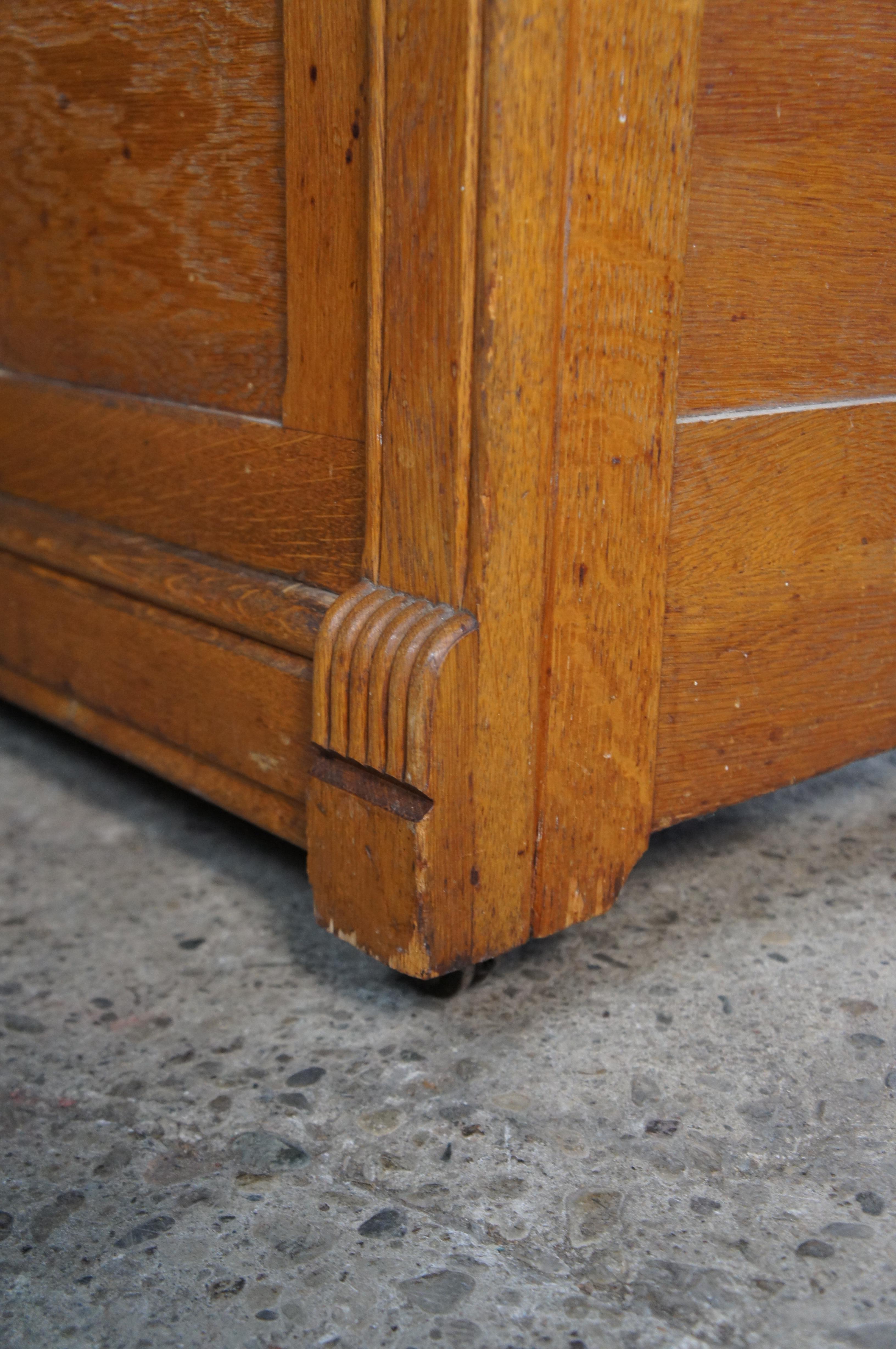 Antique Victorian Oak Stepback Bookcase Bookshelf Hutch Cabinet 67