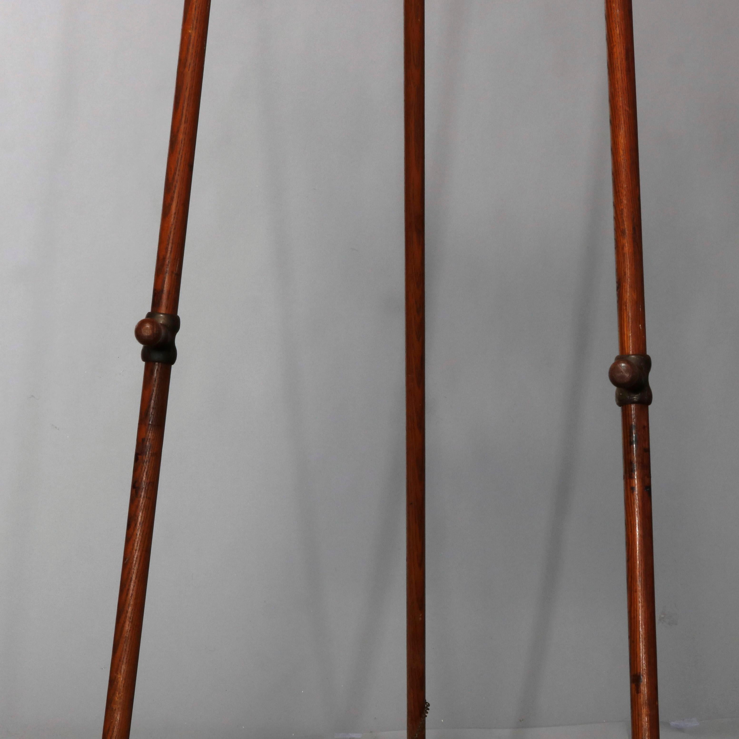 20th Century Antique Victorian Oak Stick and Ball Art Display Easel, circa 1900