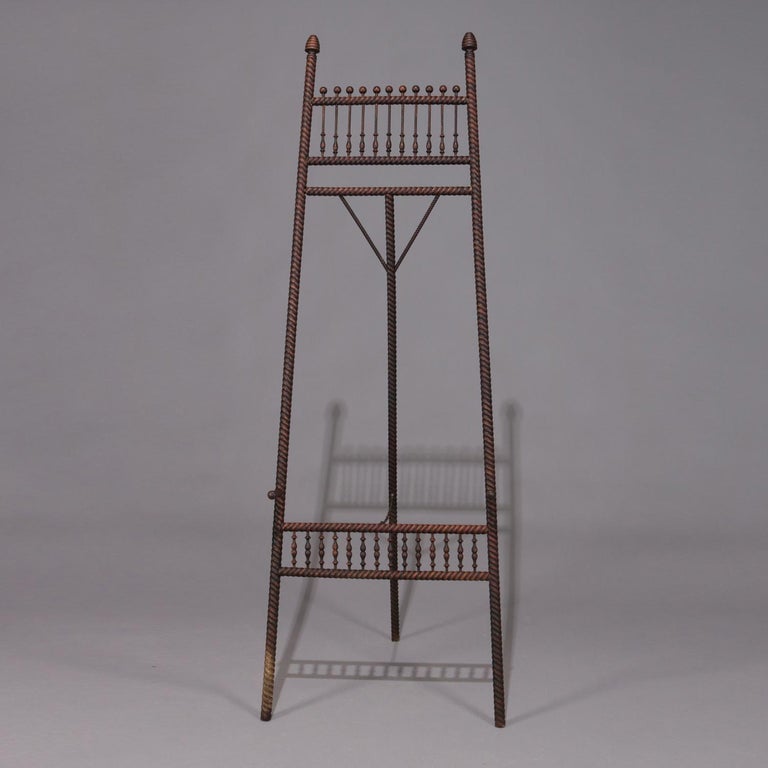 Antique Victorian Oak Twisted Rope with Stick and Ball Art Display ...