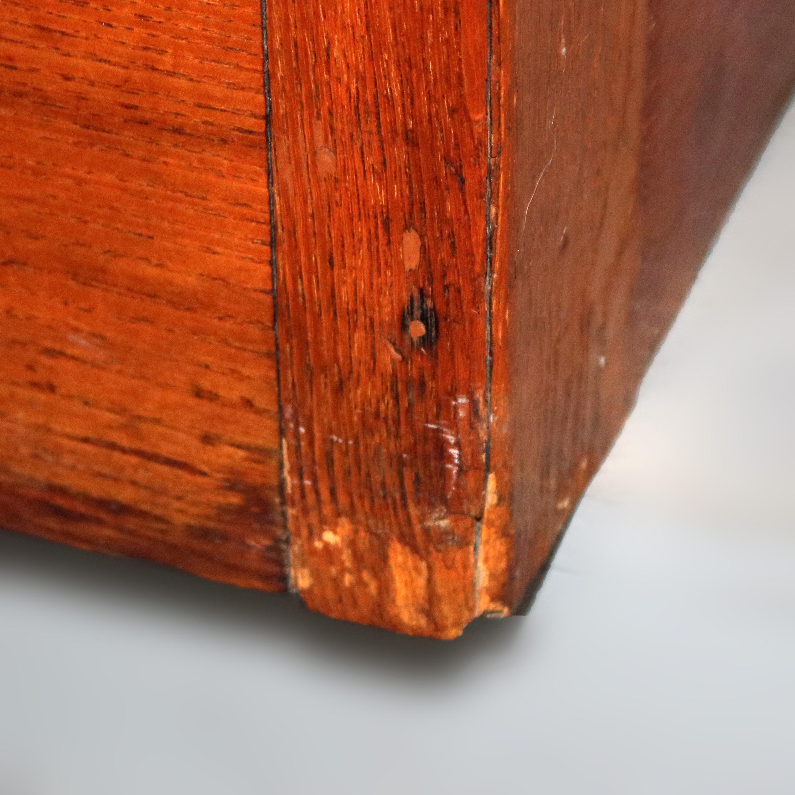 Antique Victorian Oak & Walnut Secretary Desk with Bookcase, circa 1900 8